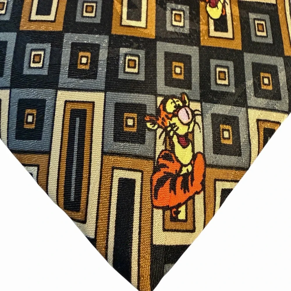 Vintage Disney‎ Pooh Tigger Tie Men's Novelty Geometric Classic Retro